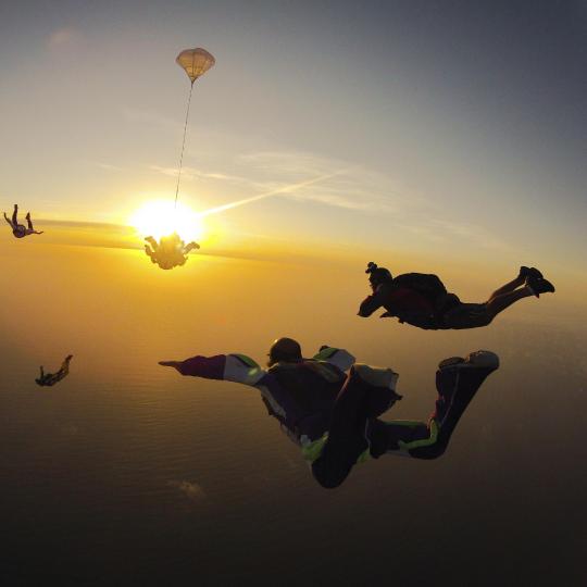 Skydive over the beach