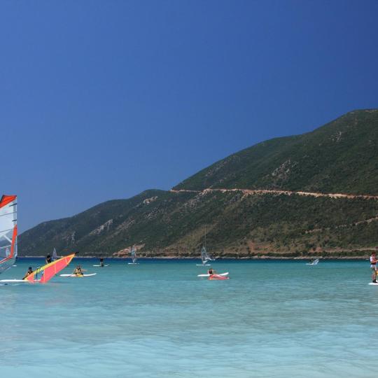 Windsurfing on Vasiliki Beach