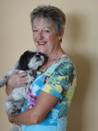 Maggie (Owner) with her pet shitzu dog "Zorra"