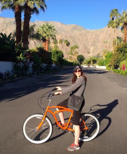 Julie on one of our bikes