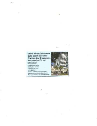 Brian Kneebone Director Bkaysuperfund T/A Grand Hotel Apartments by owner